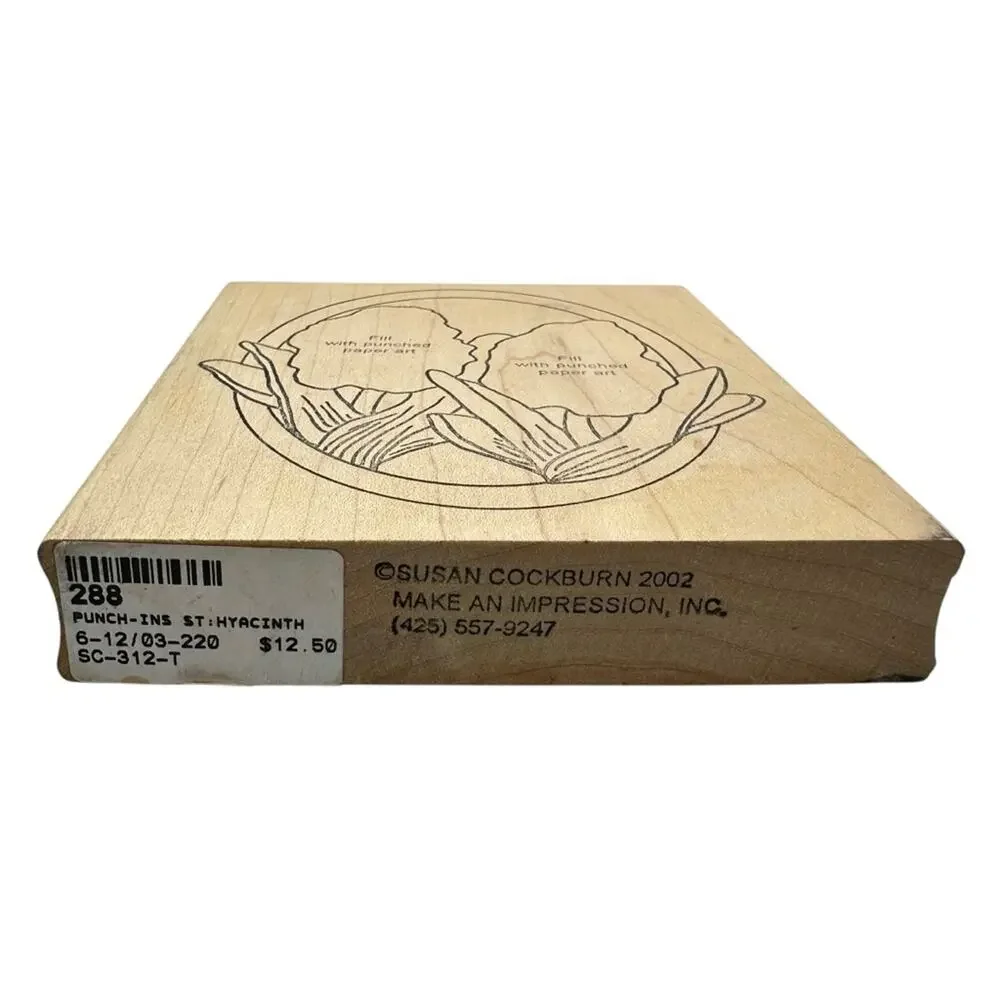 VTG Large Rubber Stamp Hyacinth Floral 4 X 4.5 inch Punch Paper Crafts Scrapbook